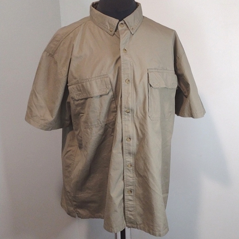 EOTAC 401 Operator Grade Zip-Up Short Sleeved Shirt Color khaki  XXL NWT
